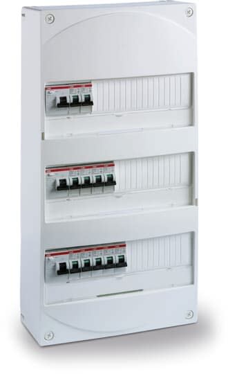 ABB - Tableau électrique Pré-équipé - 3 Rangées - 3ID 63A - 11 Disj. 4.5kA - Vis