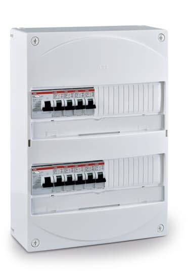 ABB - Tableau électrique Pré-équipé - 2 Rangées - 2ID 63A - 9 Disj. 4.5kA - Vis