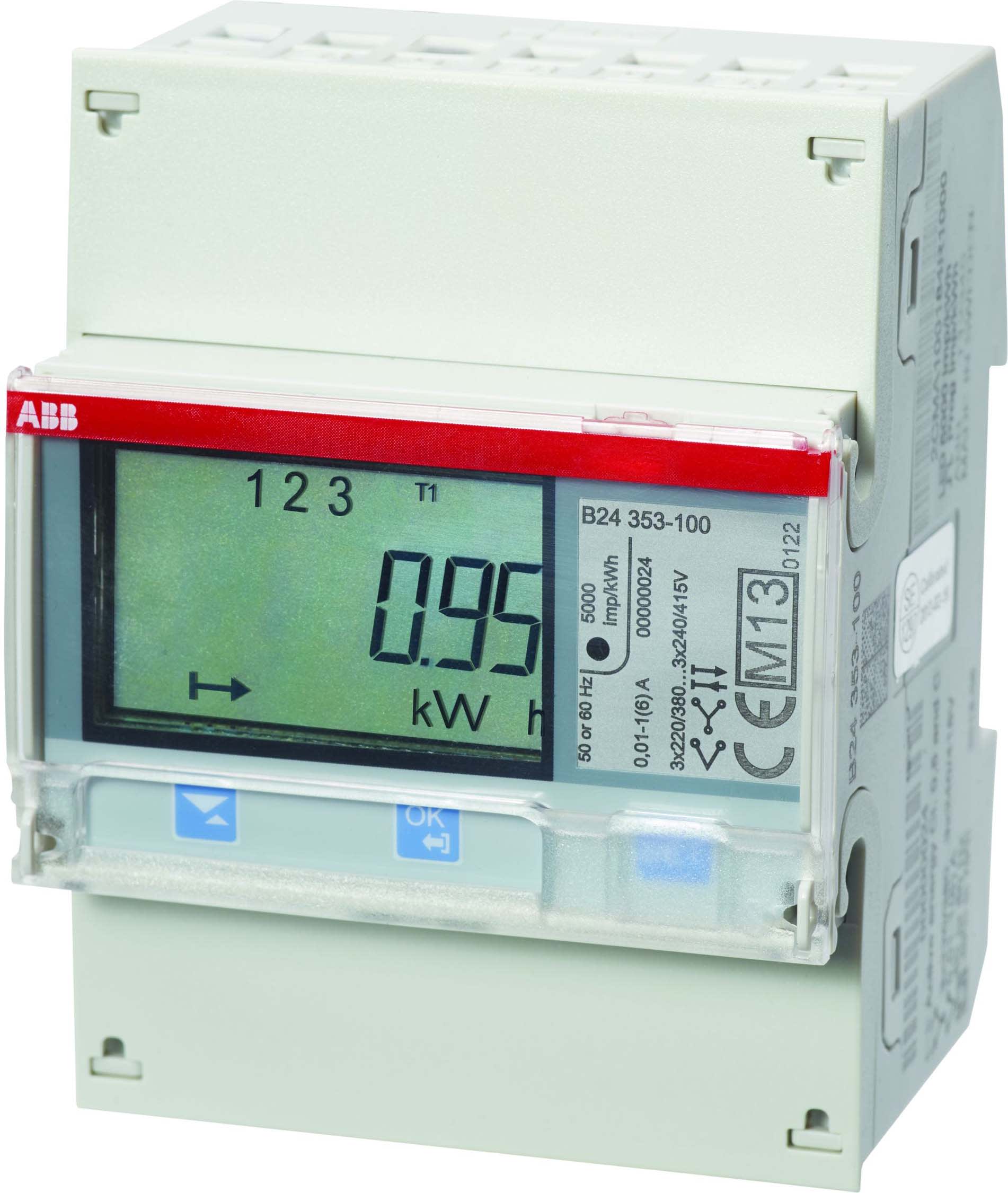 ABB - Compteur B24 Triphase Mesure InDirecte 6A Steel Mid