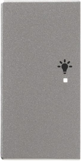 ABB - Enjoliveur 1/2 Touche G 1 Led 1 Picto Lumière Futur Linear Aluminium Silver