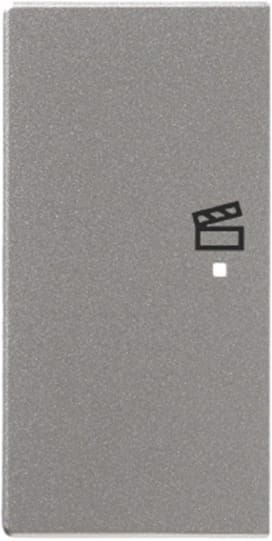 ABB - Enjoliveur 1/2 Touche G 1 Led 1 Picto Scénario Futur Linear Aluminium Silver