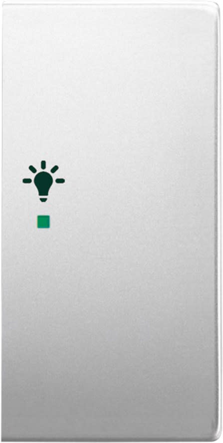 ABB - Enjoliveur 1/2 Touche D 1 Led 1 Picto Lumière Pure Stainless Steel