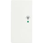 ABB - Enjoliveur 1/2 Touche G 1 Led 1 Picto Lumière Futur Blanc Mat