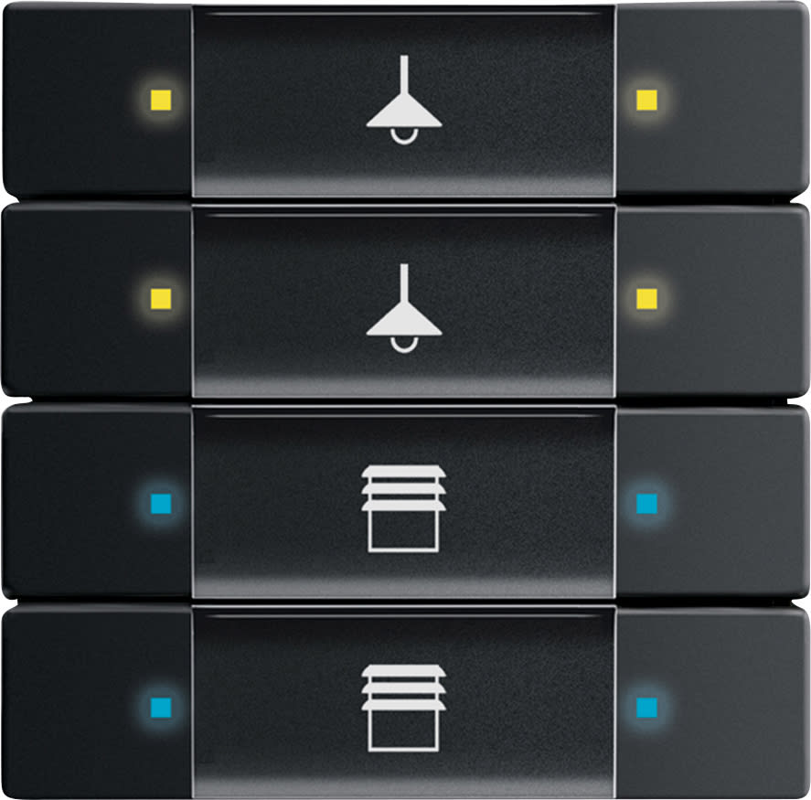 ABB - Poussoir 4 Touches Multifonctions Noir Mat