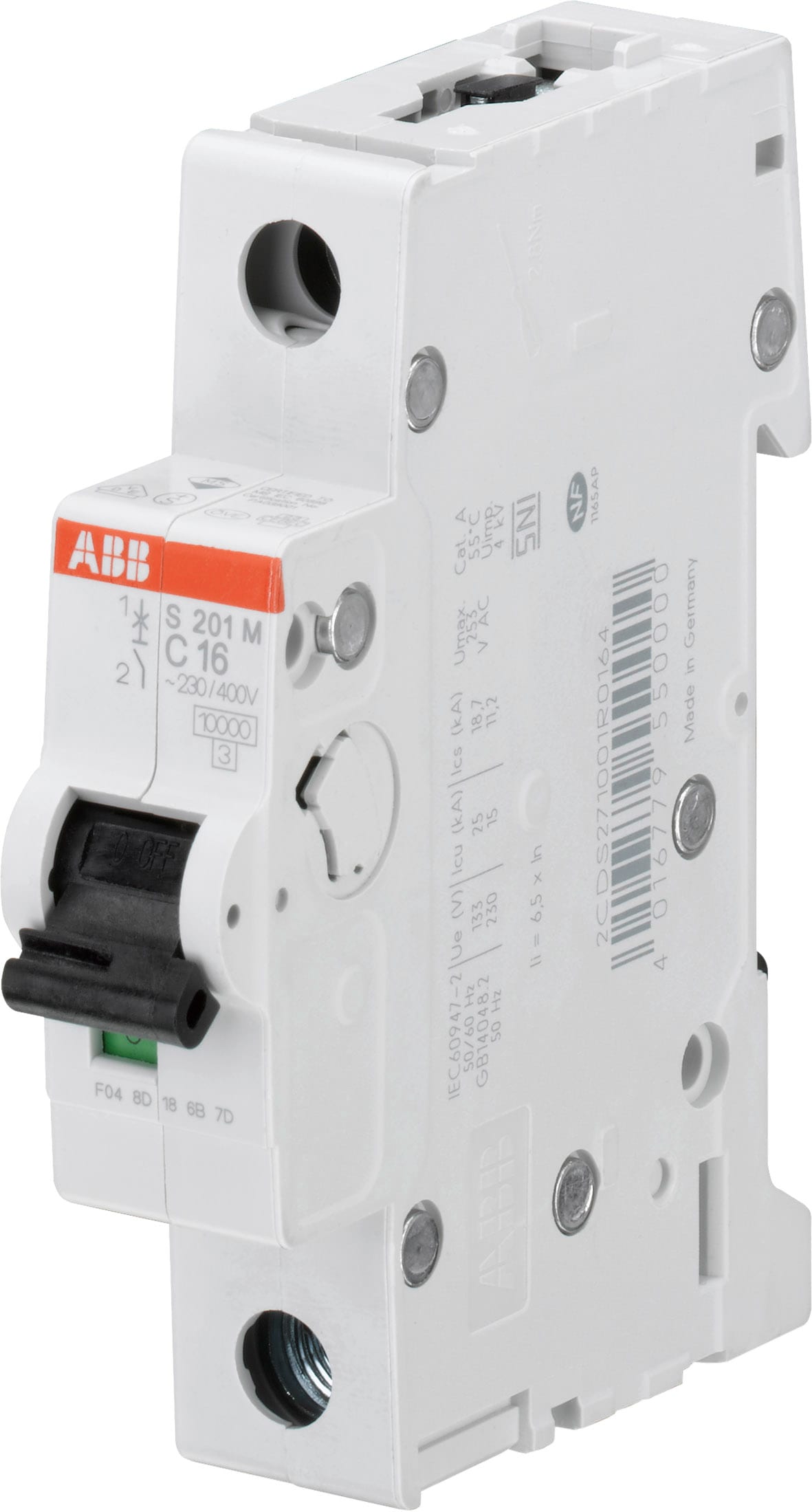 ABB - S200M Disjoncteur modulaire- 1P - 8A - Cbe D -10000A/15kA (1 module)-peignable