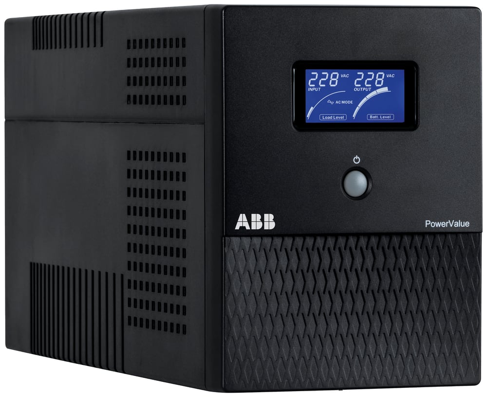 ABB - Onduleur PowerValue Tour, 1ph, line inter, 2000VA, 1400W, 3 prises (IEC) 3'01''