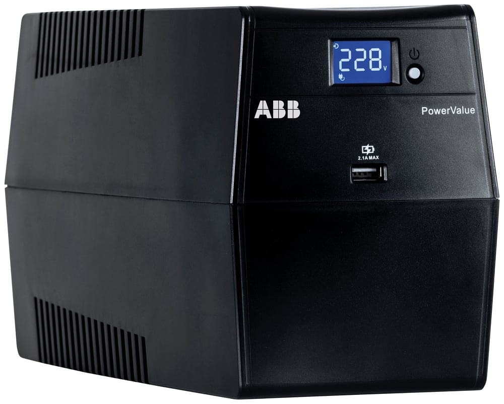 ABB - Onduleur PowerValue Tour, 1ph, line inter, 1500VA, 900W, 6 prises (IEC) 4'10''