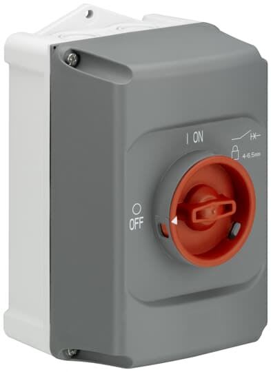 ABB - Coffret IP65 pour MS116-MS/MO132-Boit. Gris poignée Rouge