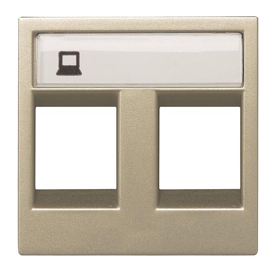 ABB - Zenit Enjoliveur 2 Modules Pour Deux Prises Rj45 Champagne