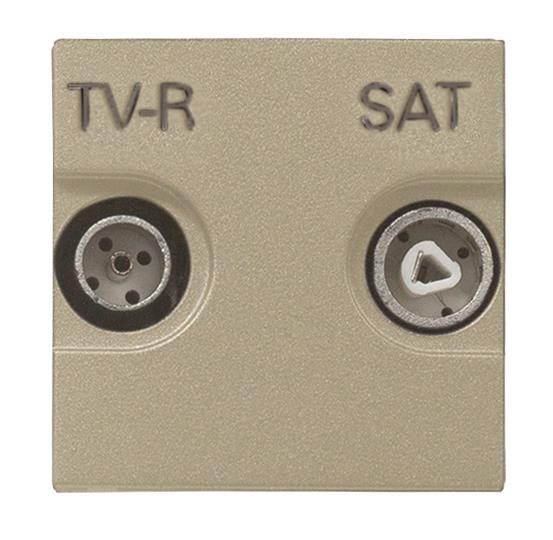 ABB - Zenit Prise Tv/R/Sat Terminale 2 Modules Champagne