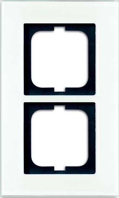 ABB - Cadre 2 Poussoirs Verre Blanc Carat