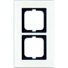 ABB - Cadre 2 Poussoirs Verre Blanc Carat
