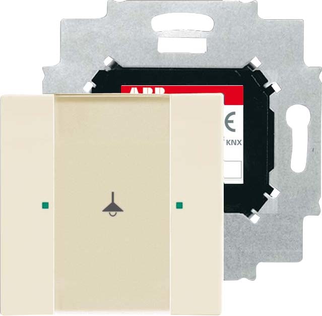 ABB - Poussoir 1 ToucheBcu Intégrée Savane/ Ivoire