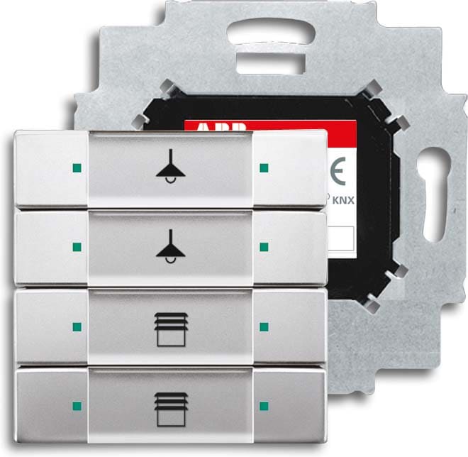 ABB - Poussoir 4 Touches Bcu Intégrée Acier Inox
