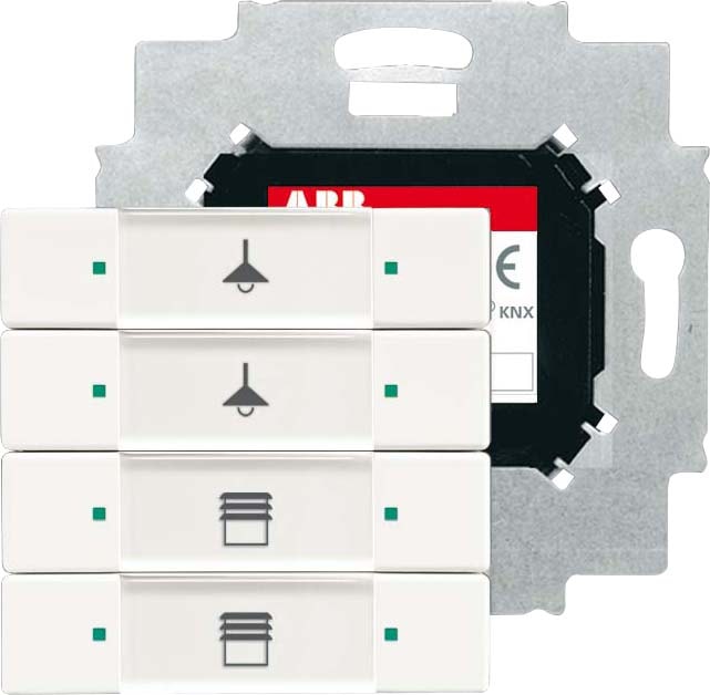 ABB - Poussoir 4 Touches Bcu Intégrée Blanc Mat