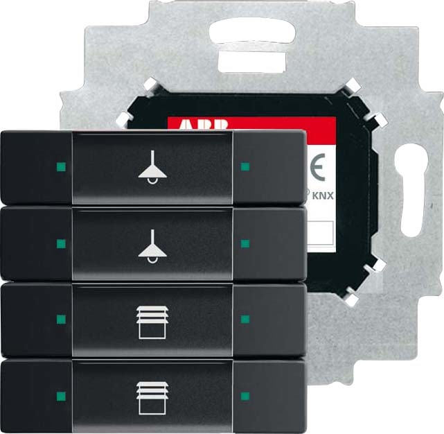 ABB - Poussoir 4 Touches Bcu Intégrée Noir Mat