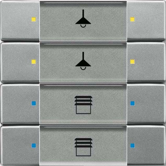 ABB - Poussoir 4 Touches Multifonctions Météor Gris Métal