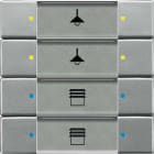 ABB - Poussoir 4 Touches Multifonctions Météor Gris Métal