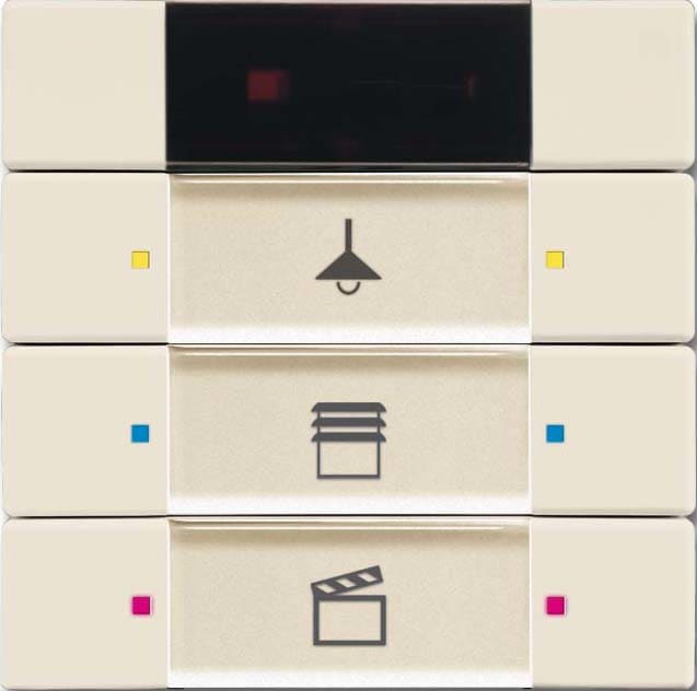 ABB - Poussoir 3 TouchesMf Avec Recepteur Ir Savane/ Ivoire