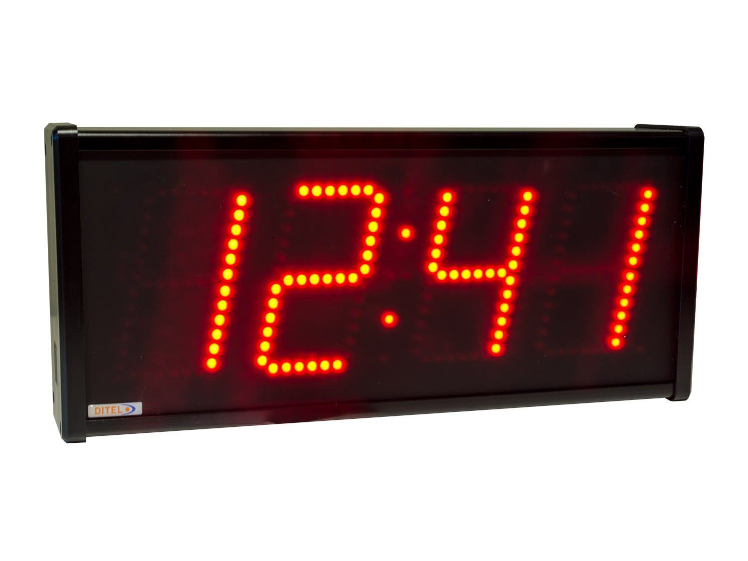 Ditel - HORLOGE 4 DIGITS 120mm ROUGE, IP54, 24VDC, TC IR