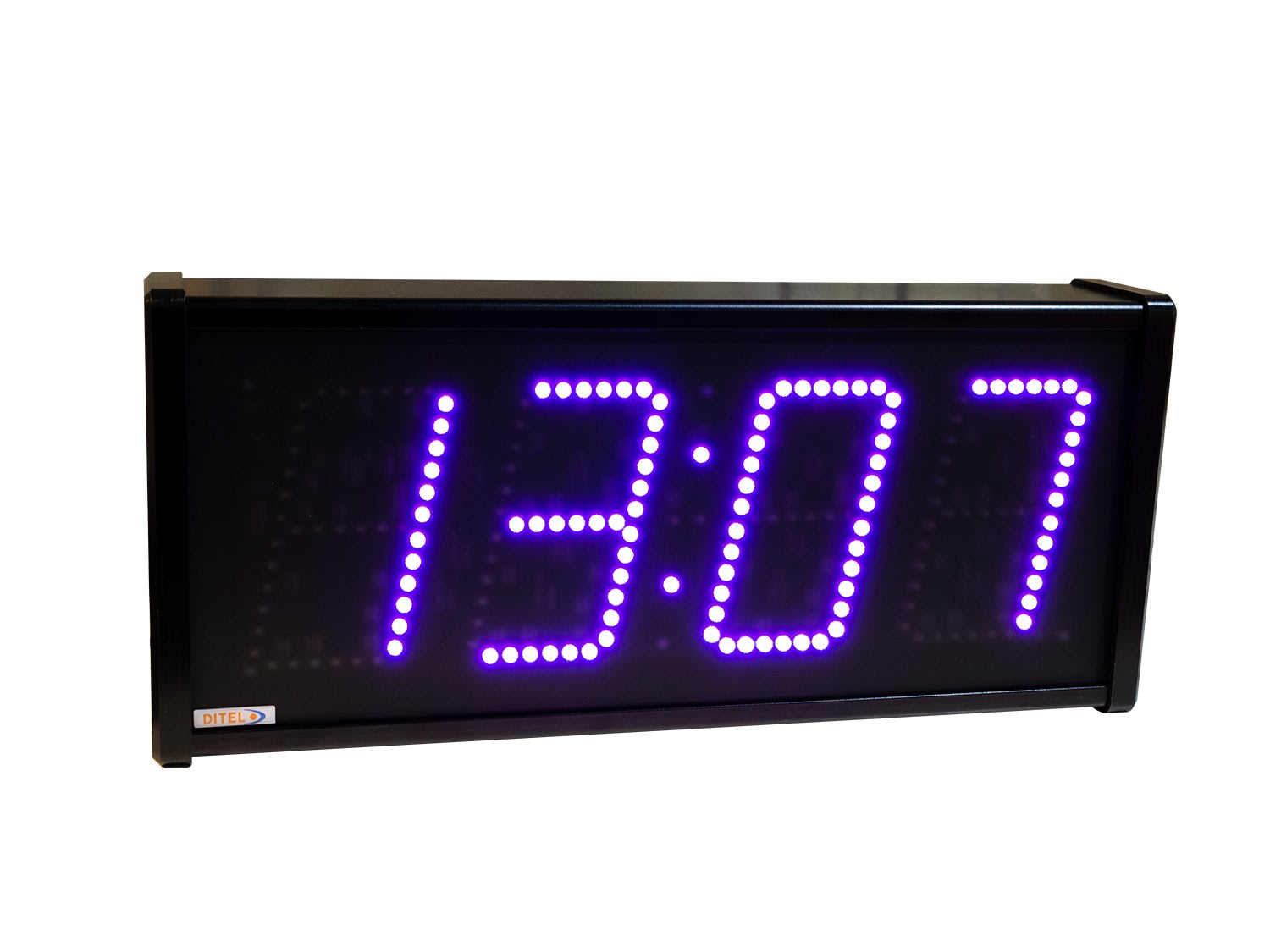 Ditel - HORLOGE 4 DIGITS 120mm RGB, IP54, 24VDC, TC IR