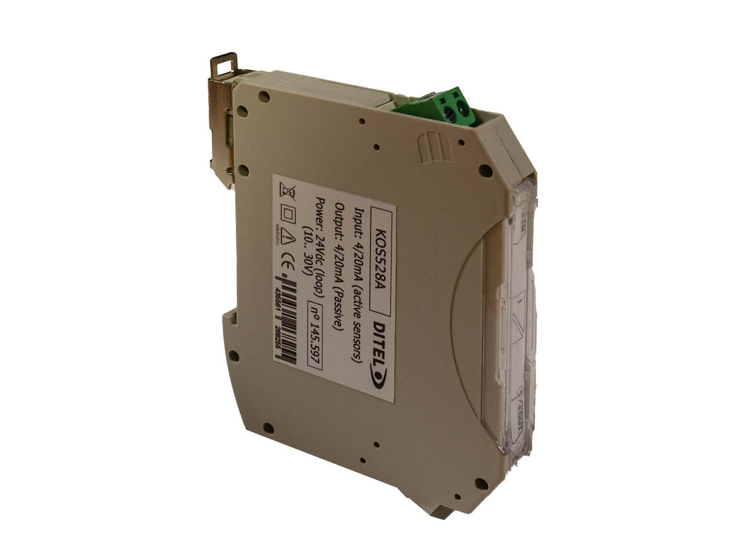 Ditel - Isolateur pour capteurs actifs. Sortie passive 4/20mA KOS528A