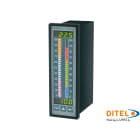 Ditel - INDICATEUR BARGRAPH 2 CANAUX,RGB,VERT-ROUGE,UNIV,0/4-20mA,4REL,93-253V