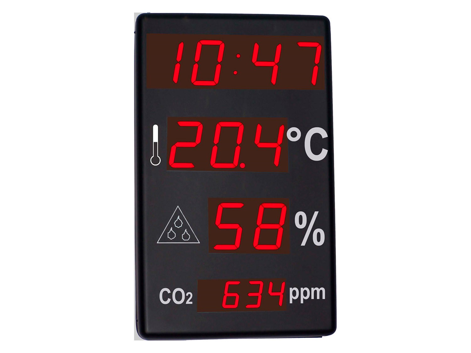 Ditel - Horloge-Thermomètre-Hygromètre-CO2 DC41SRTHO