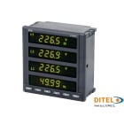 Ditel - 3 phase network meter LED, 57,7/100V, 3 Rel, 1 Ana, 1 Pulse, C/CERT