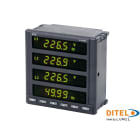 Ditel - 3 phase network meter LED, 57,7/100V, 3 Rel, 1 Ana, 1 Pulse, C/CERT
