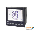Ditel - 3-Phase network meter, LCD, 1/5A, 120/230/400V, ANA, 20-60 VAC/DC