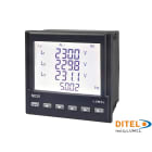 Ditel - 3-Phase network meter, LCD, 1/5A, 120/230/400V, ANA, 20-60 VAC/DC
