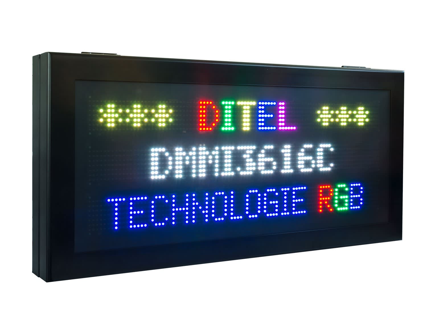 Ditel - AFFICHEUR MATRICIEL 3 LIGNES 60mm 16 CARACTERES RGB 24VDC IP54
