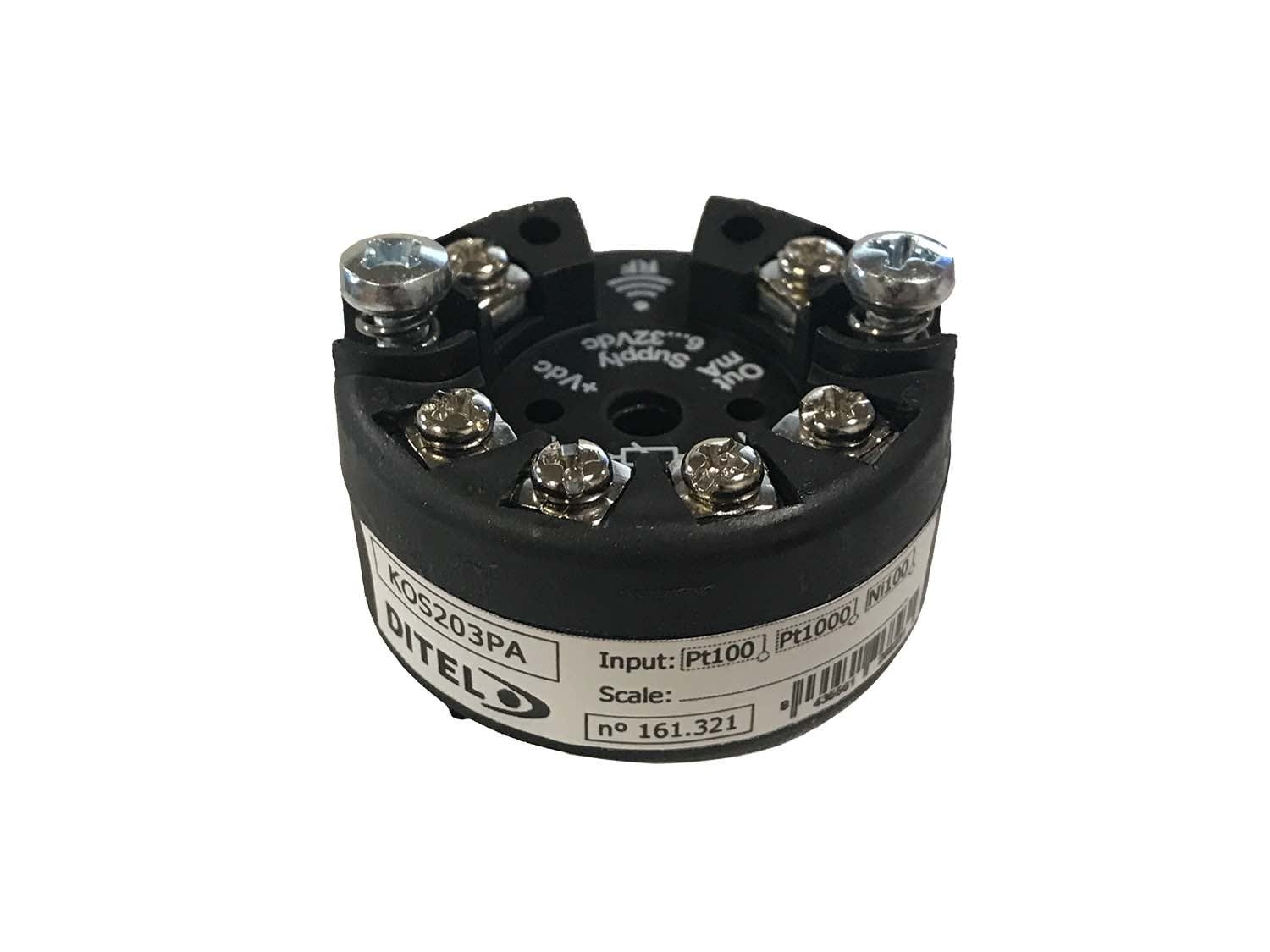 Ditel - Convertisseur Tête DIN 4-20mA (passive) pour RTD (Pt100, Pt1000, Ni100) KOS203P
