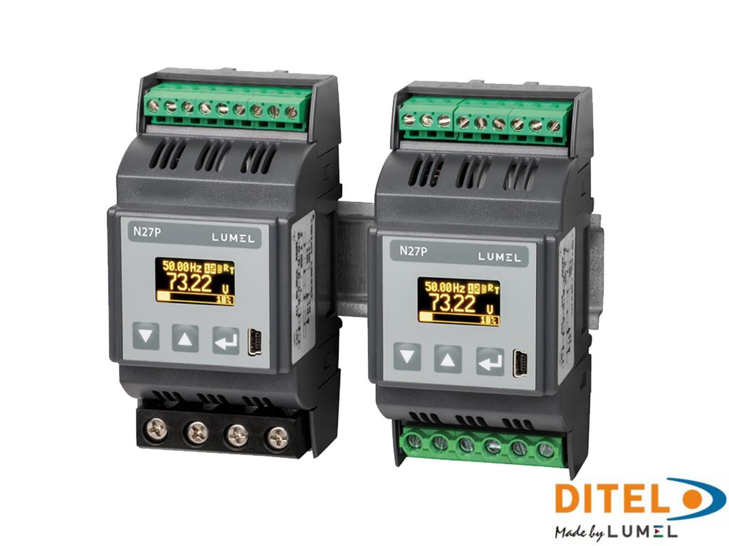 Ditel - INDICATEUR DE PUISSANCE 1 PHASE RAIL DIN,32A/63A AC,2REL, A/CERTCAL