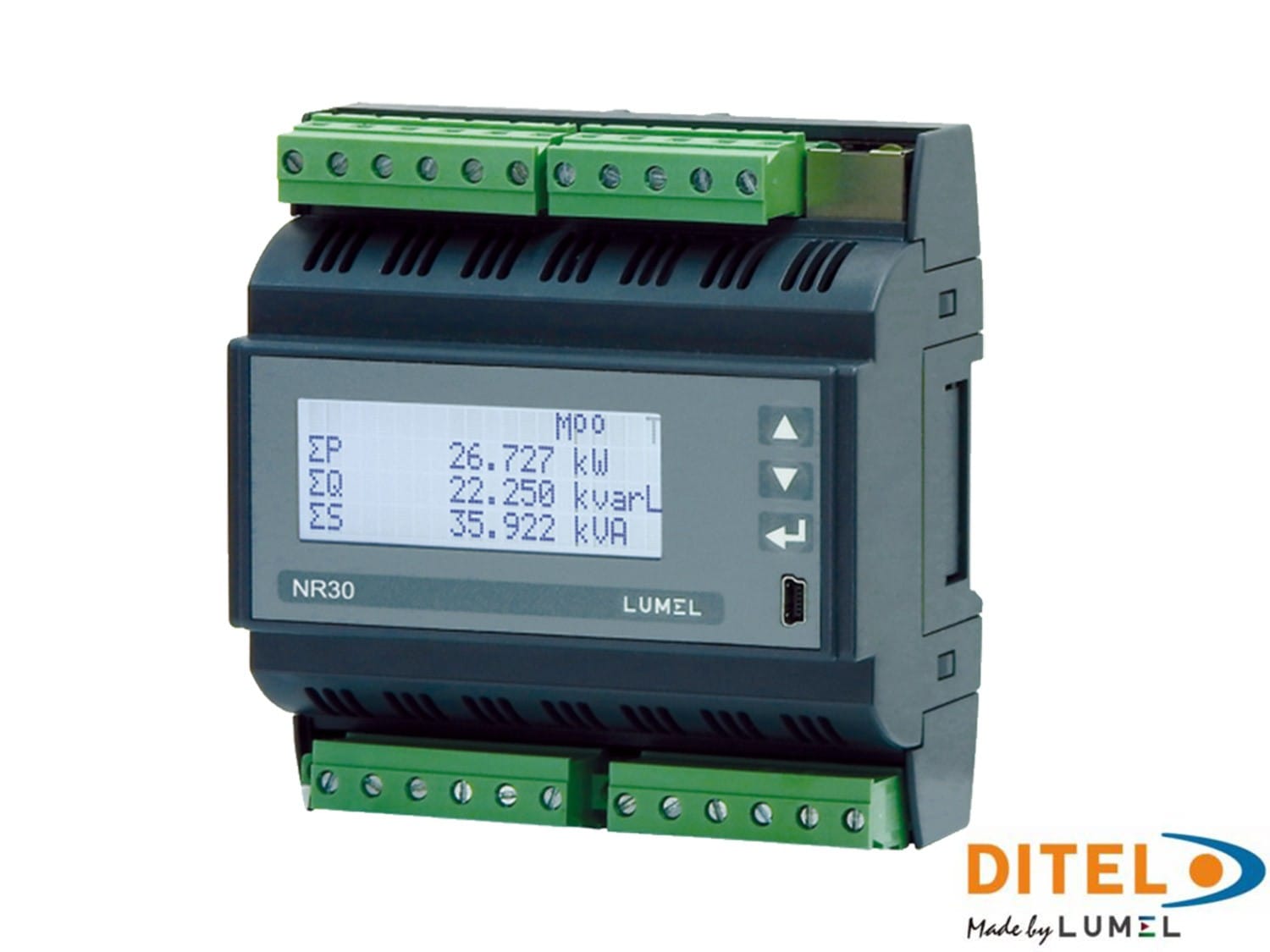 Ditel - 3 phase digital meter (MQTT) 63A, 230/400V-400V/690V, RS485, Ethernet, 85-253 VA