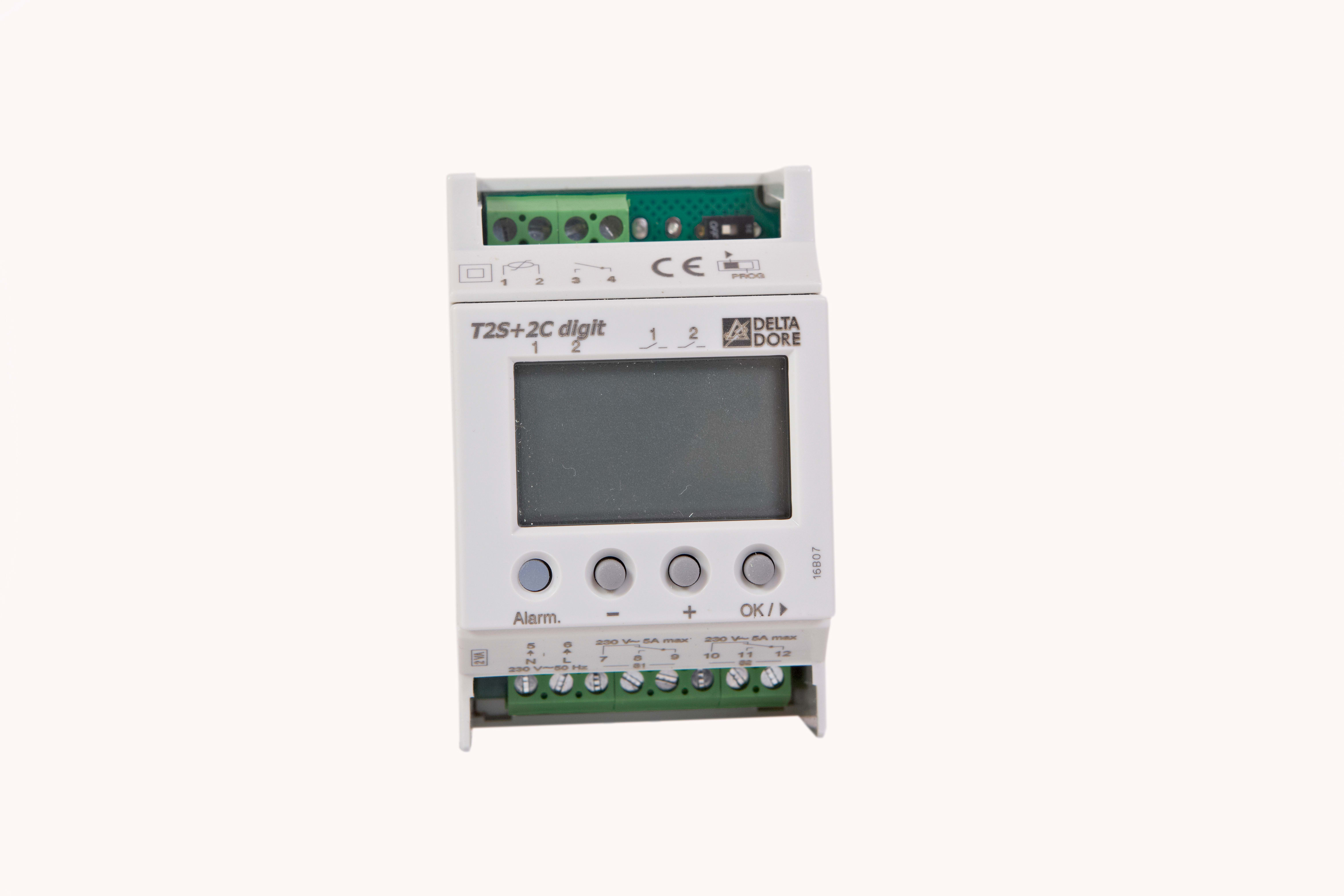 ACSO - Thermostat modulaire TM5A 2 consignes + sonde de sol - 230V - 2 x 5A