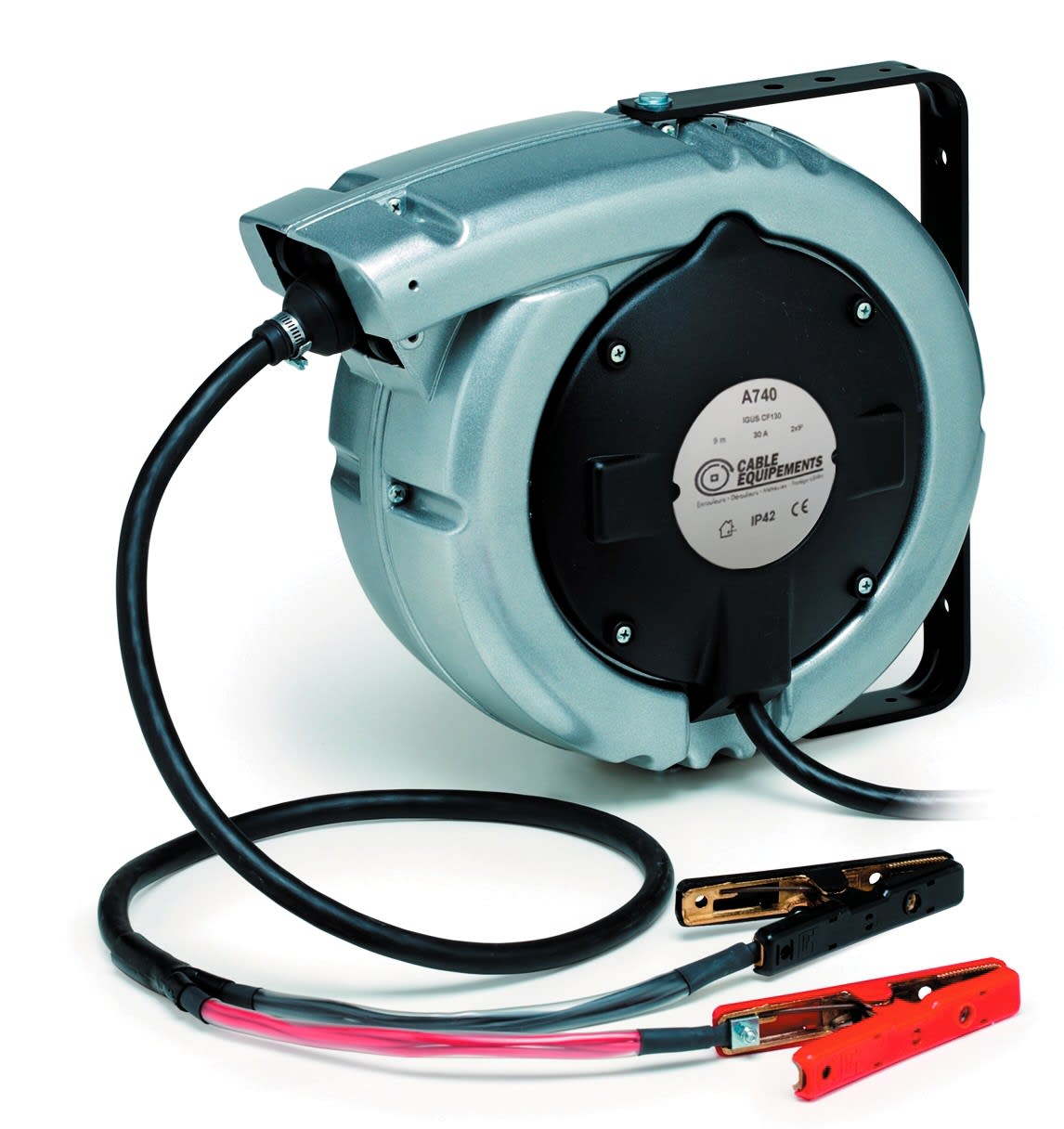 Cable Equipements - Enrouleur rappel auto pour charge de BATTERIE - 9m 2x9² IGUS CF130 - IP42 -