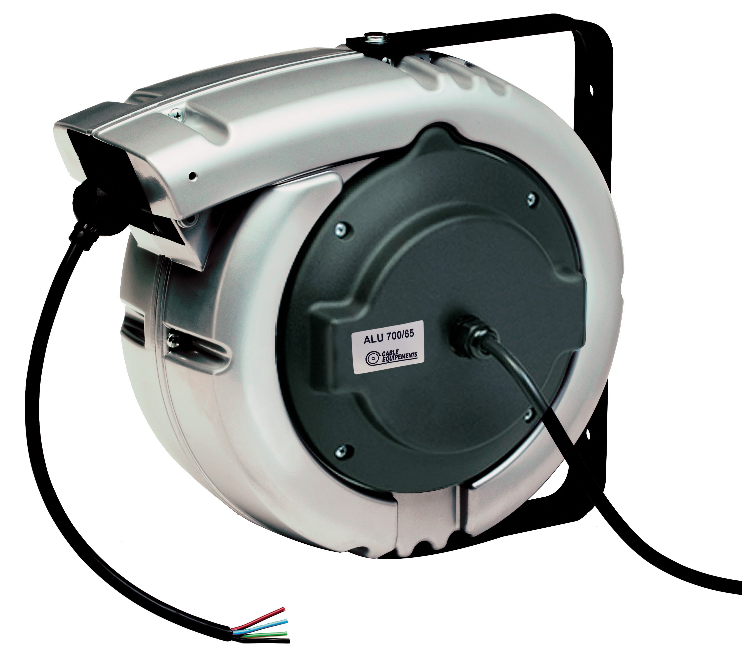 Cable Equipements - Enrouleur automatique ALU - 8+2m - 8x1,5² H05VV-F - Bride pivotante -