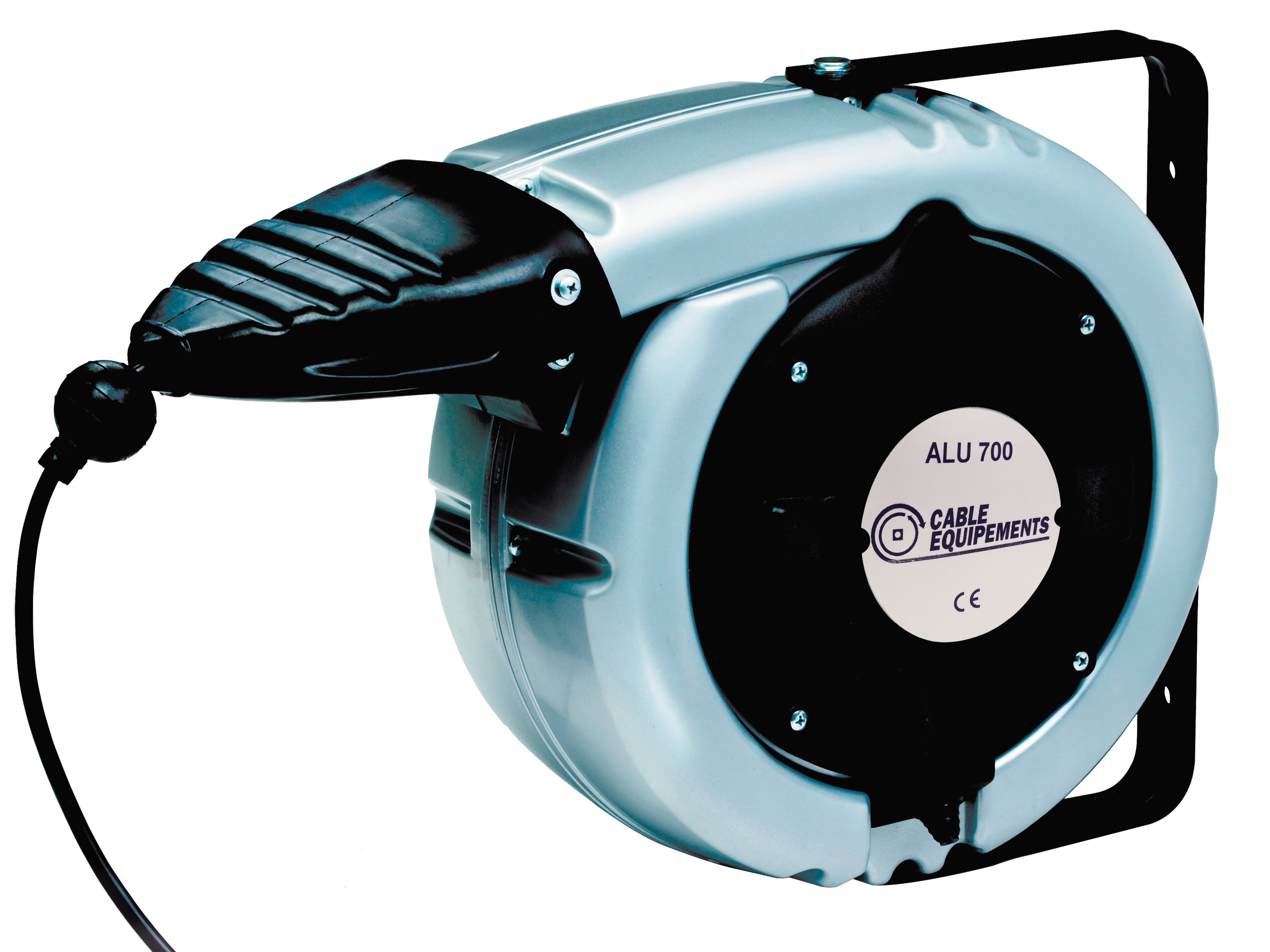 Cable Equipements - A725 : enrouleur rappel auto ALU 700 - 15+2m 4G2,5² HO5VV-F - IP42 -