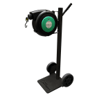 Cable Equipements - Chariot mobile de balisage avec enrouleur automatique - Ruban noir/jaune (20 m)