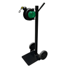 Cable Equipements - Chariot mobile de balisage avec enrouleur automatique - Ruban noir/jaune (8 m)-