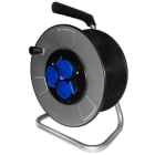 Cable Equipements - Enrouleur à manivelle EM050P avec 3 prises femelles 2P+T 16A/230V avec capots -