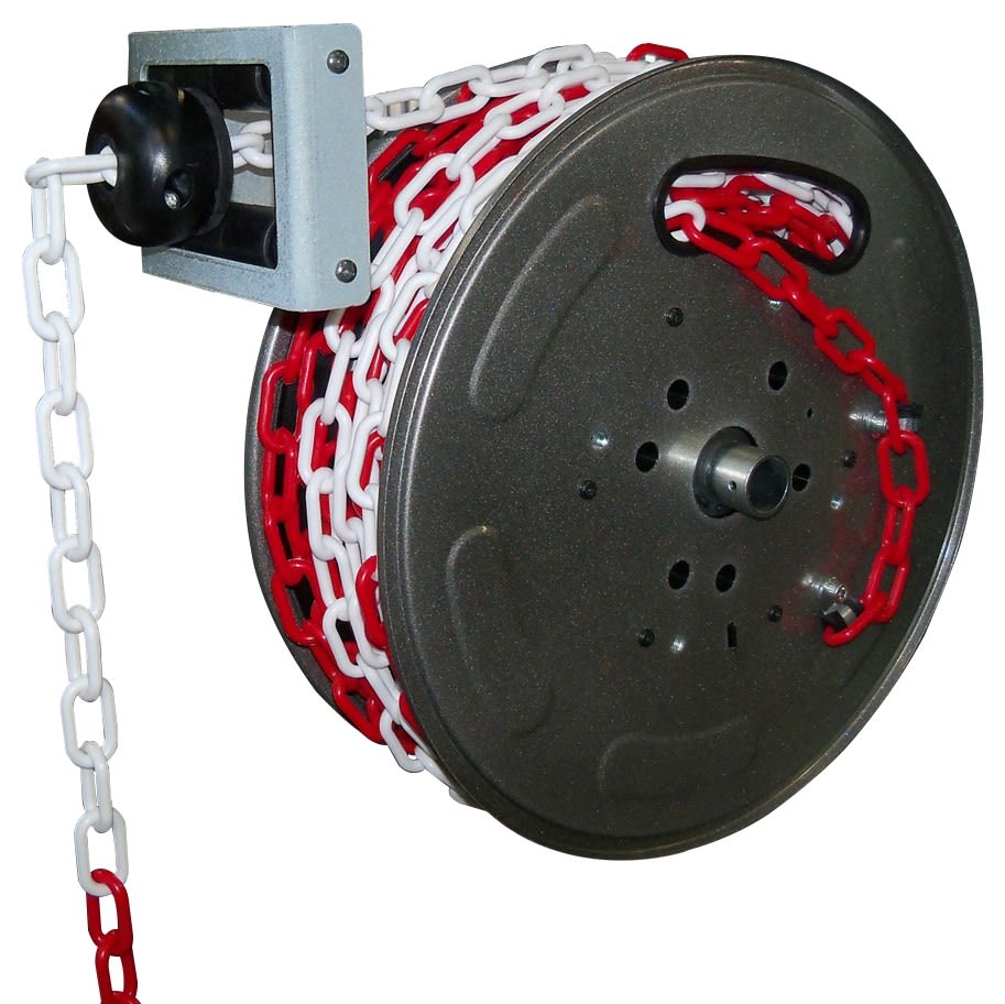 Cable Equipements - Enrouleur rappel auto SIGNALISATION S5-BR - 20m chaîne plastique rouge/blanche -