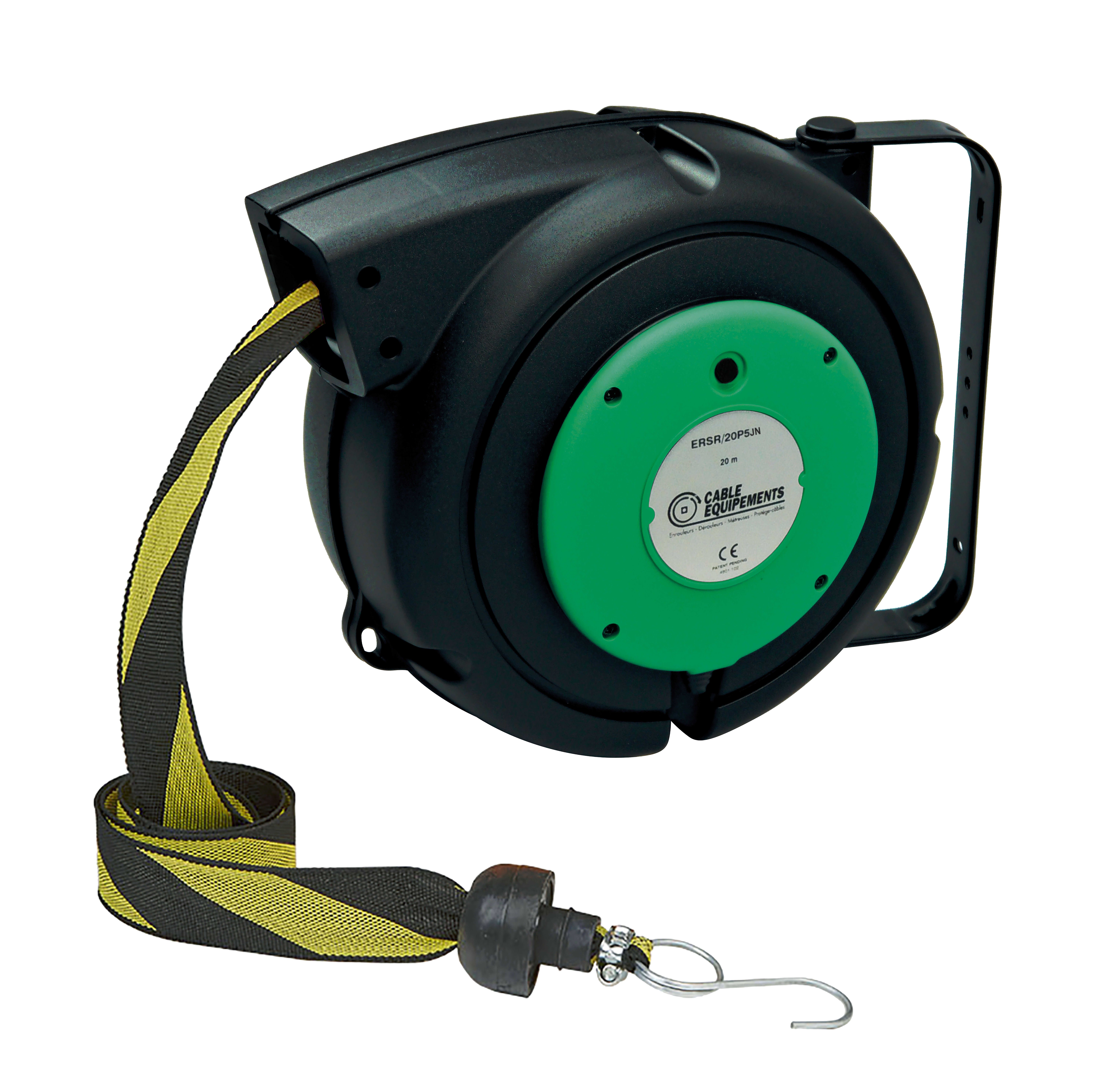 Cable Equipements - Enrouleur rappel auto SIGNALISATION P5-JN - 20m bande jaune et noire -