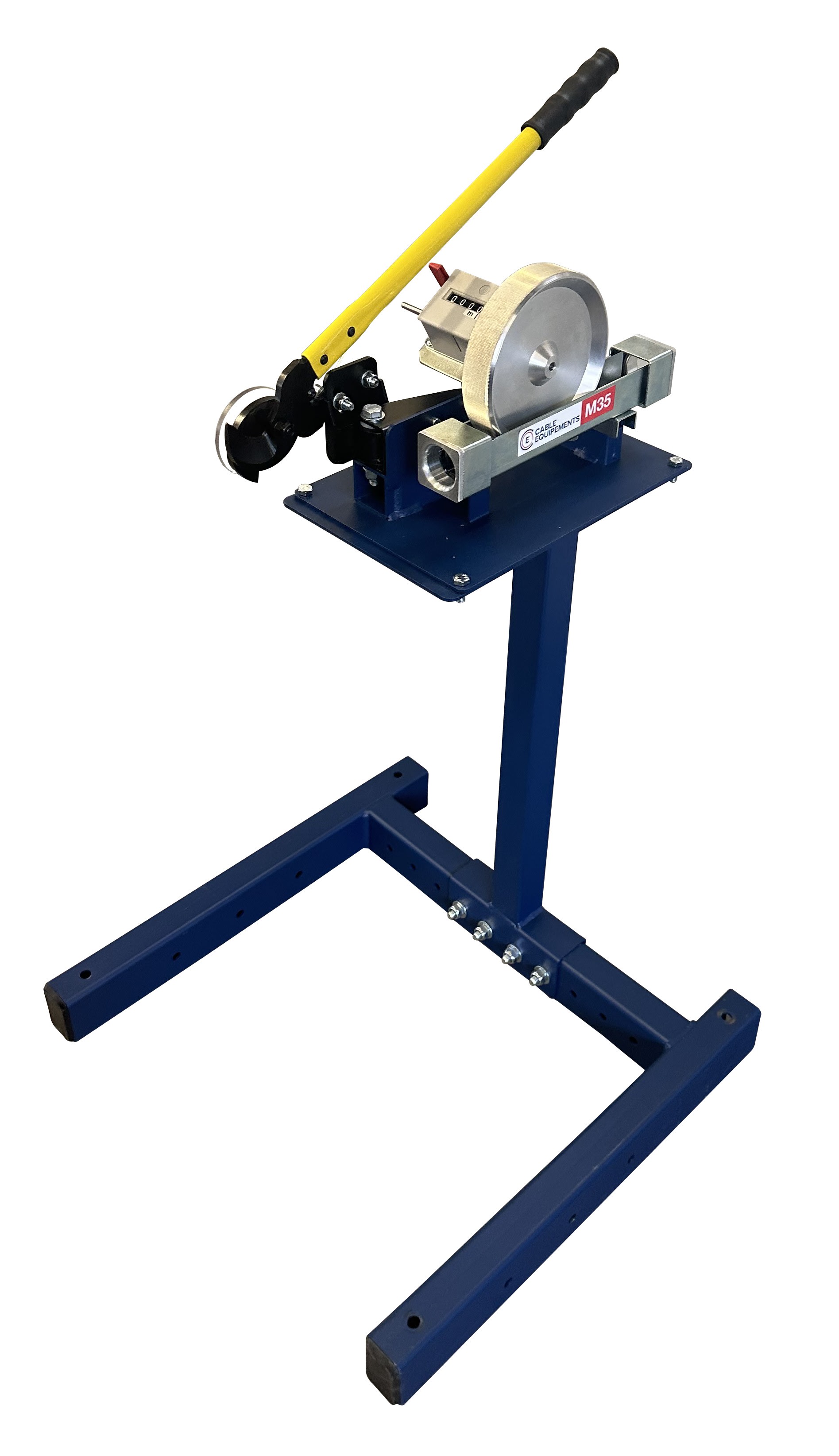 Cable Equipements - Métreuse-cisaille MCC35-P-ALU - Modèle sur pied - Roue de mesure aluminium strié