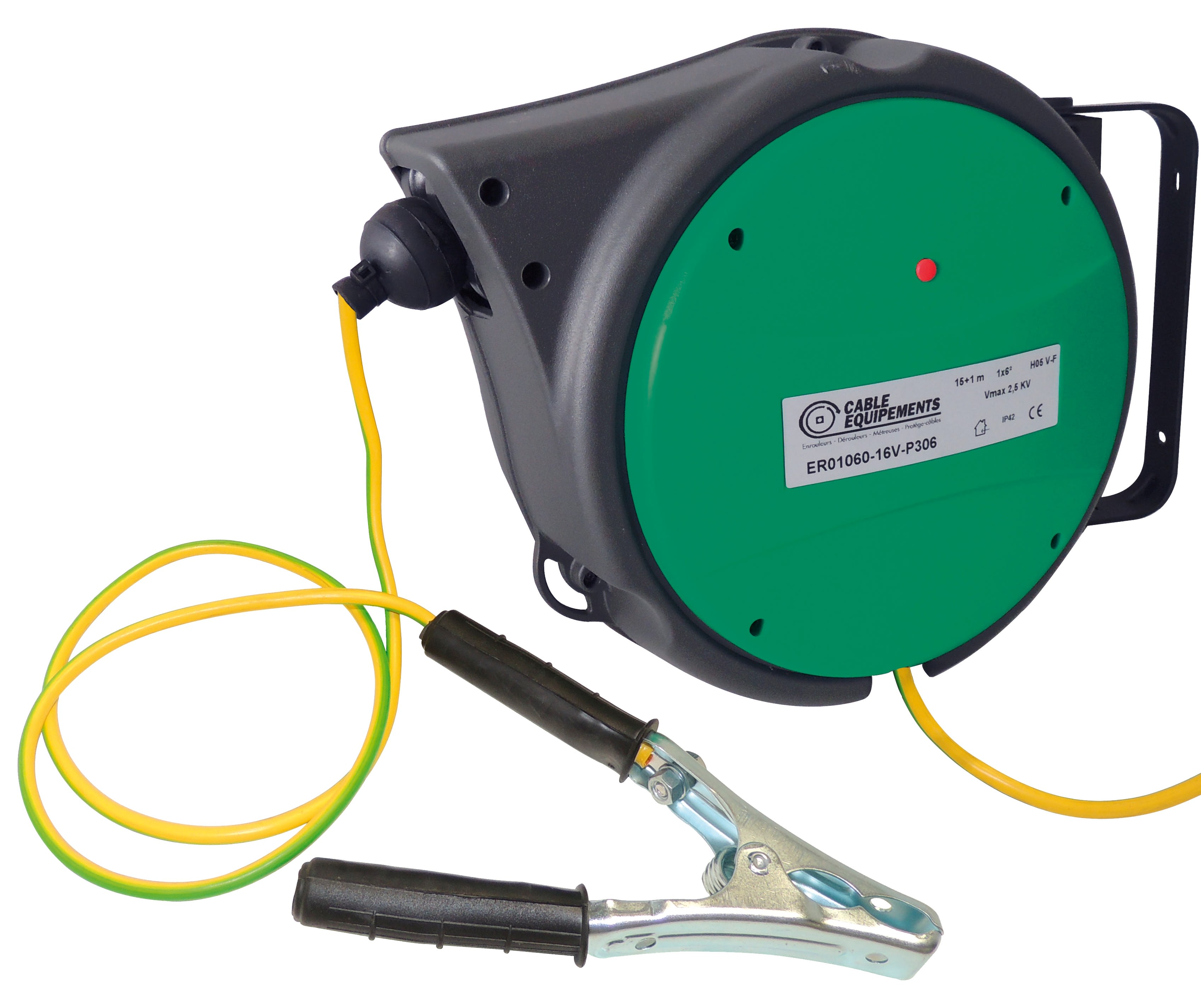 Cable Equipements - P306 enrouleur rappel automatique - Gamme EURO garantie 3 ans - 15+1m 1x6²