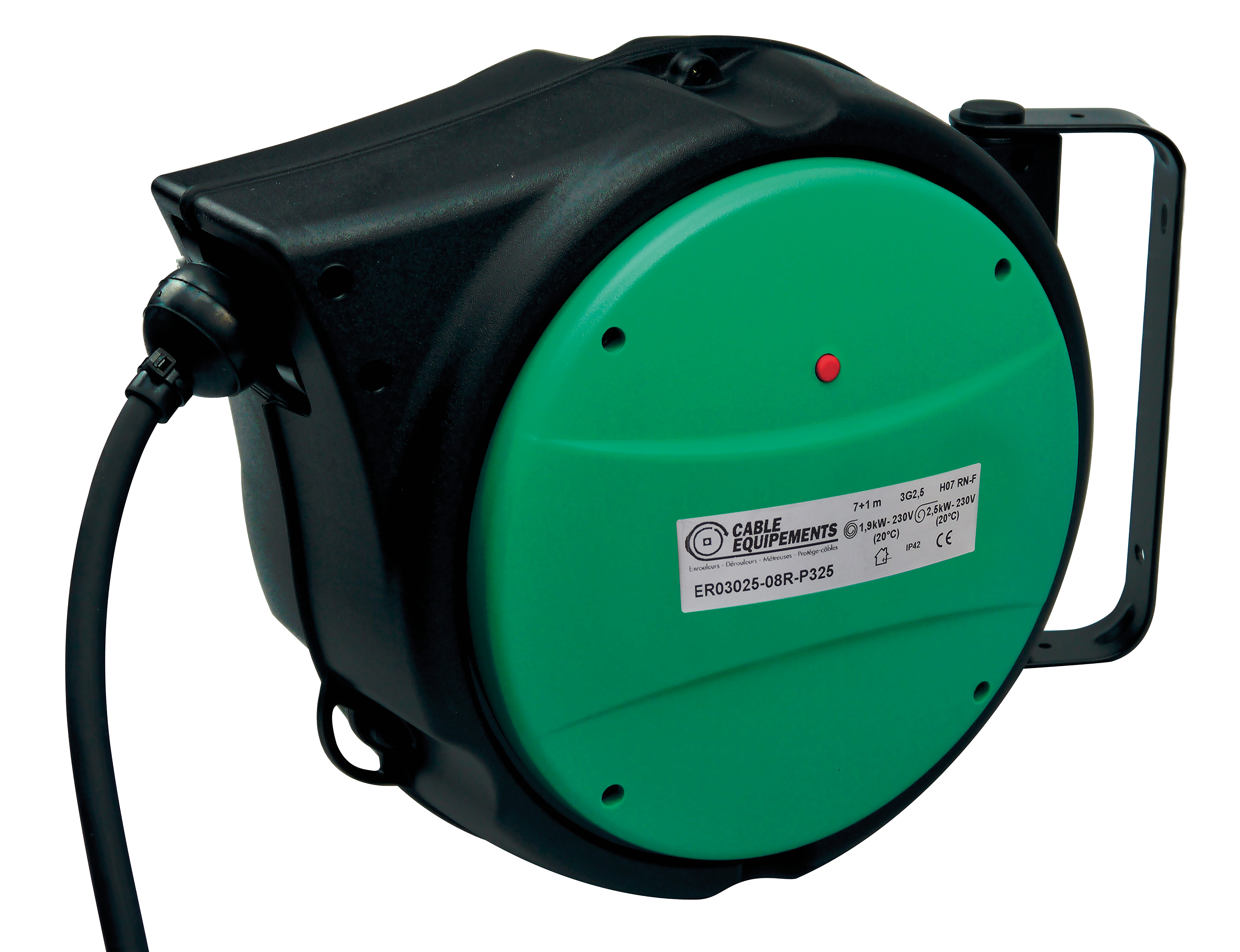 Cable Equipements - P325 : enrouleur à rappel automatique PLT 300 - 9+1 m 3G2,5² HO7RN-F - IP42 -