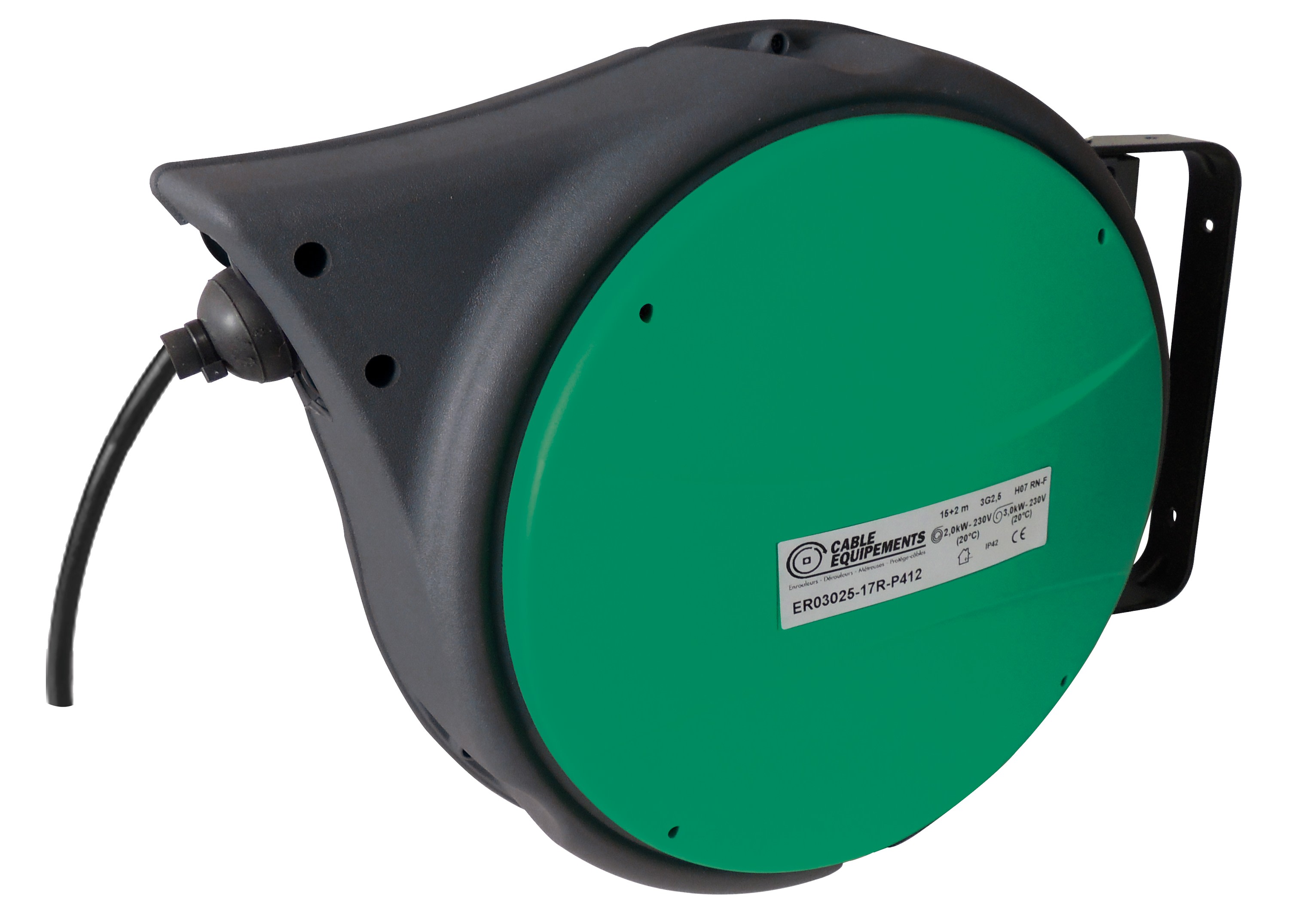 Cable Equipements - P415 enrouleur rappel automatique - gamme EURO garantie 3 ans - 15+2m 3G2,5²
