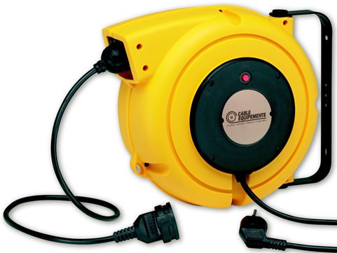 Cable Equipements - P508/P : enrouleur rappel auto PLT 500 - 14+1.5m 3G1,5² HO5VV-F - IP42 - Cliquet